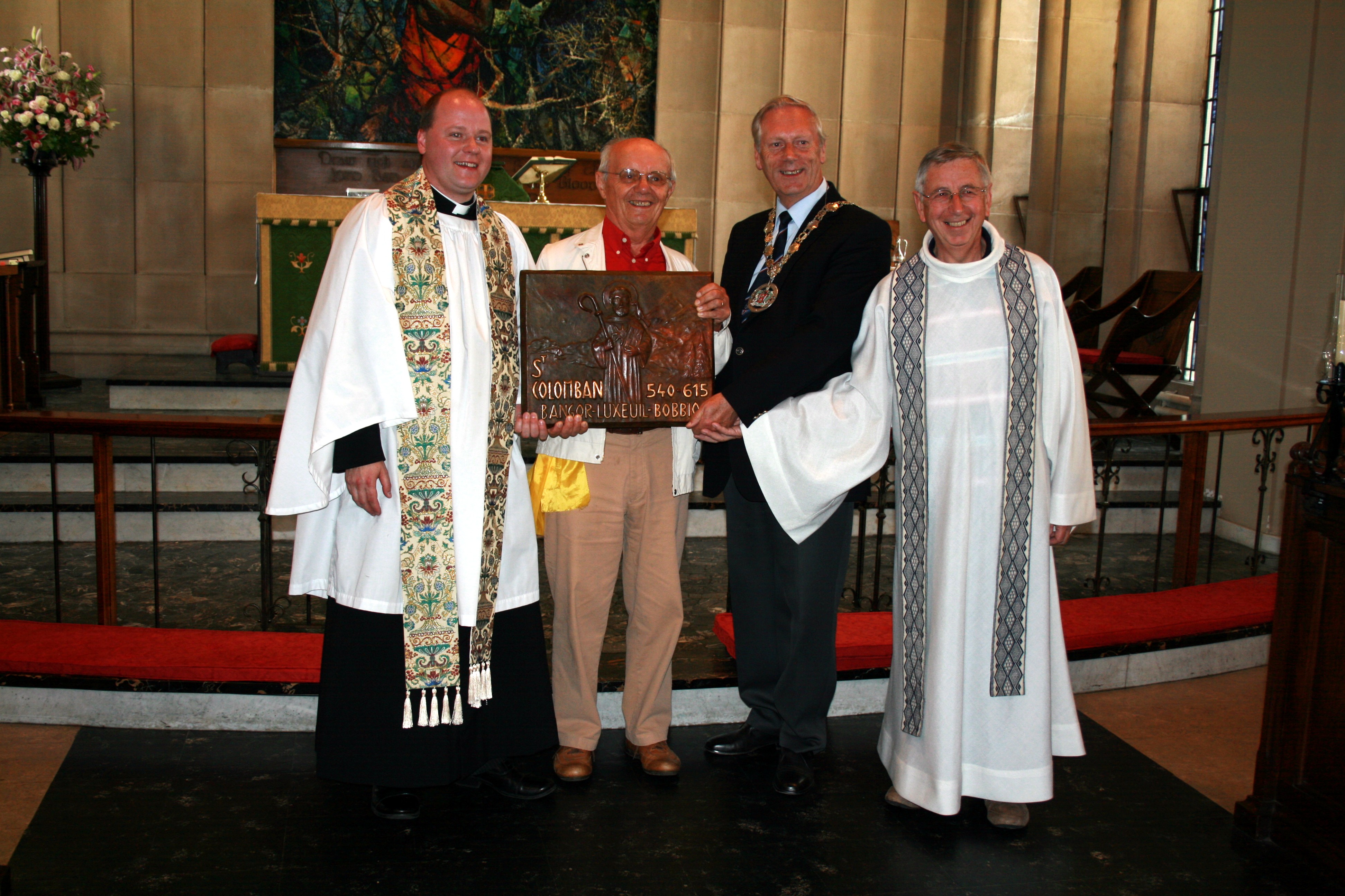 Présentation de la plaque du Chemin de St Colomban/photoAASC