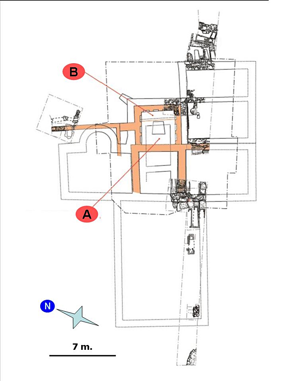 Extrait des plans –infographie L. Fiocchi, d’après S. Bully UMR ARTeHIS 5594 CNRS/APAHJ - août 2008