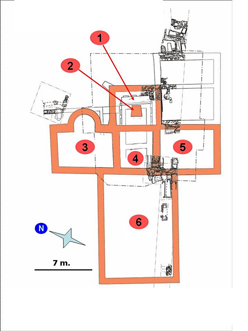 Extrait des plans –infographie L. Fiocchi, d’après S. Bully UMR ARTeHIS 5594 CNRS/APAHJ - août 2008